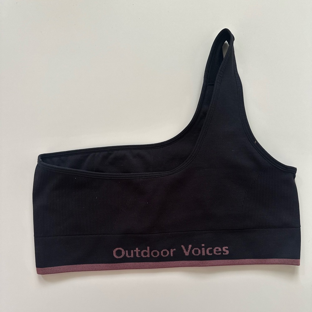 Outdoor Voices Seamless Rib One Shoulder Bralette Large